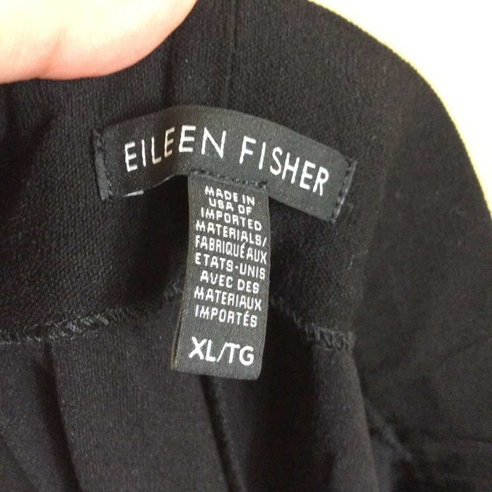 NWOT Eileen Fisher black stretch cropped pants. XL. - Picture 7 of 8